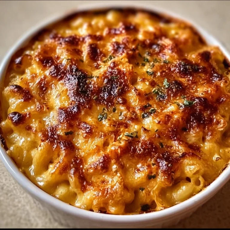 Creamy BBQ Chicken Mac Cheese served in a bowl, garnished with herbs