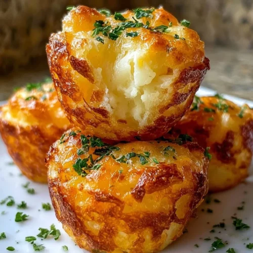 Cheesy potato puffs ready to be served as a delicious snack