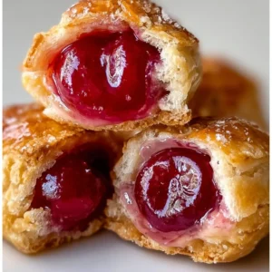 Homemade cherry pie bites served on a plate.