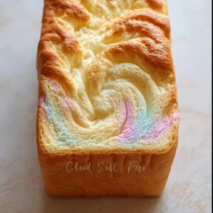 Cloud Bread Pastel Swirl Loaf with vibrant colors and fluffy texture.
