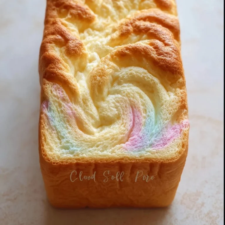 Cloud Bread Pastel Swirl Loaf with vibrant colors and fluffy texture.