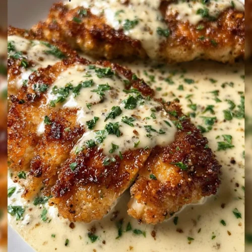 Creamy garlic parmesan chicken cooked to perfection and served on a plate