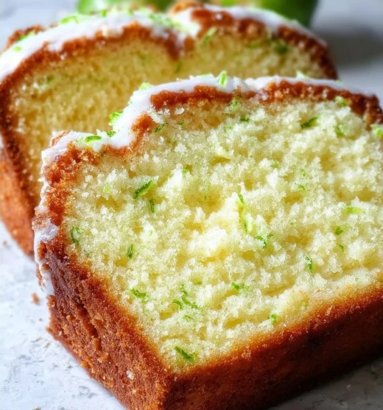 Deliciously moist Key Lime Pound Cake with zesty citrus icing