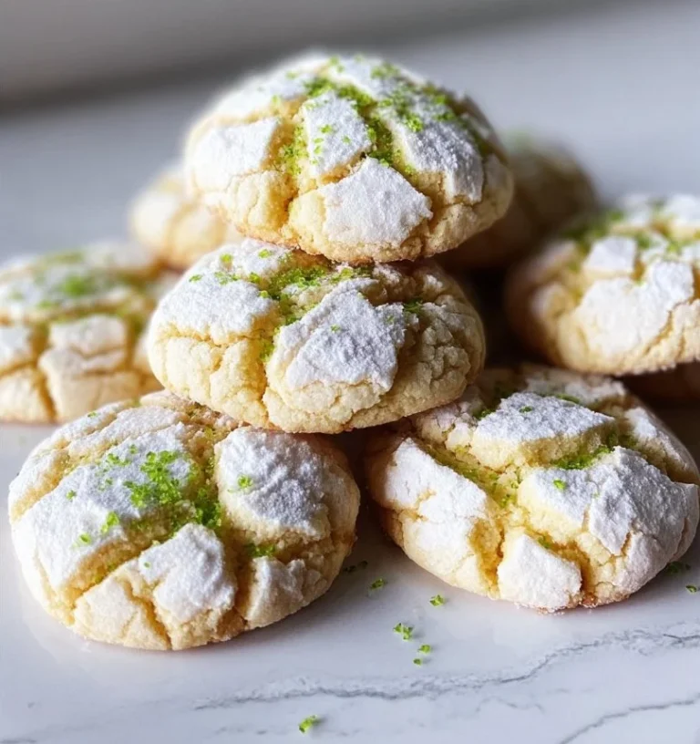Freshly baked lime crinkle cookies dusted with powdered sugar