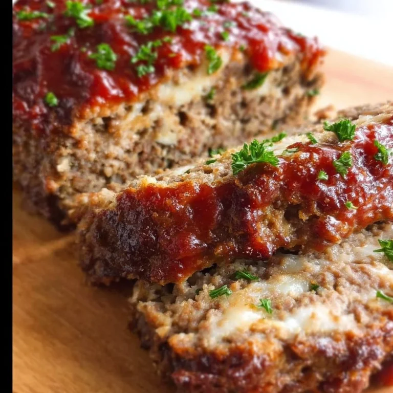 Delicious low carb keto meatloaf served on a plate with vegetables