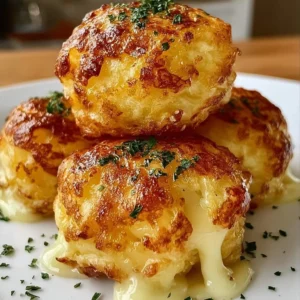 Delicious mashed potato cheese puffs ready to enjoy as a tasty snack.