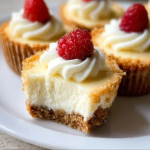 Delicious mini cheesecakes topped with fresh berries and whipped cream