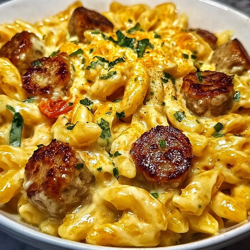 One-Pan White Cheddar Ranch Sausage Magic Pasta