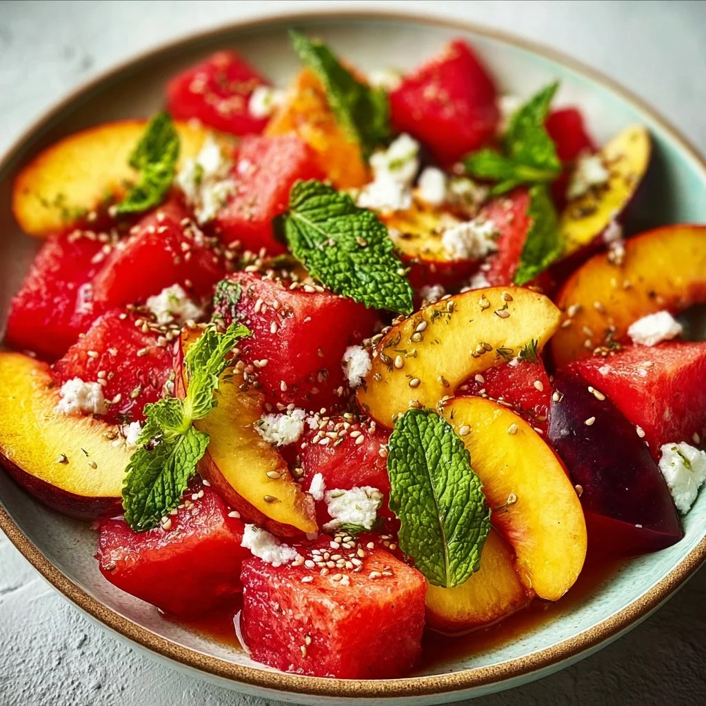 Peach and Watermelon Salad