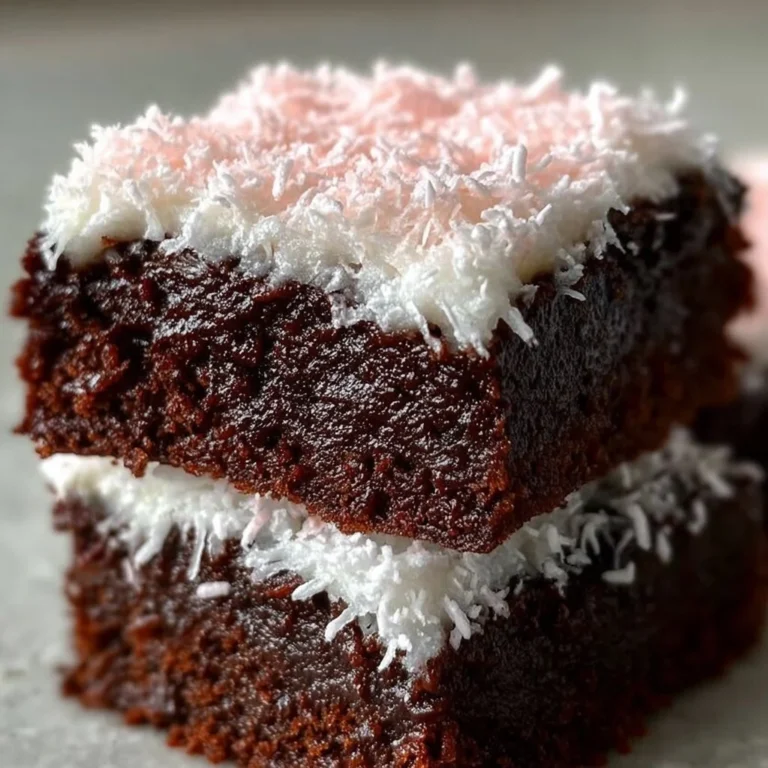 Sno Ball Brownies topped with fluffy marshmallow and chocolate drizzle.