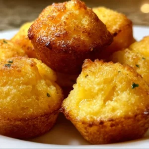 Delicious Southern-style honey butter cornbread poppers served on a plate.