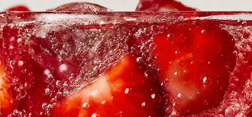 Refreshing Strawberry Dirty Sprite cocktail in a glass with strawberries