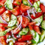 Fresh Tomato Cucumber Salad with vibrant colors and healthy ingredients