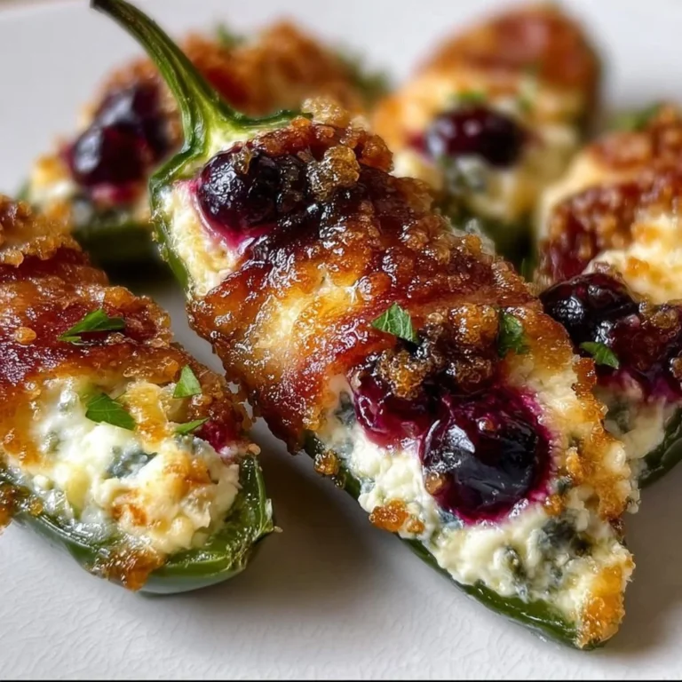 Blueberry brie poppers with jalapeños on a serving platter