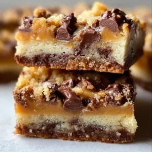 Delicious Cake Mix Toffee Bars topped with chocolate and nuts