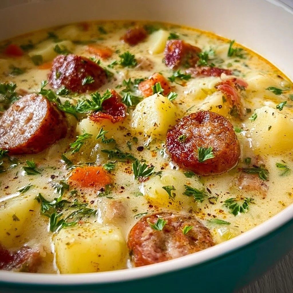 Classic German Potato Soup with Sausage