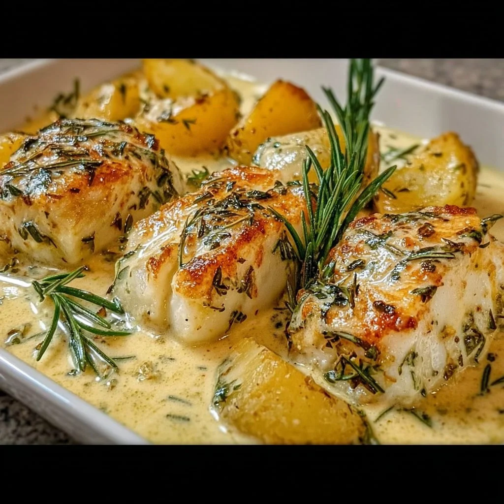 Cod & Potatoes in Rosemary Cream Sauce