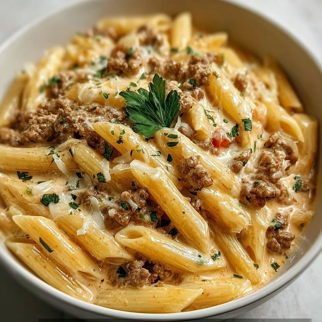 Creamy Rotel Pasta with Ground Beef Recipe - 40 Min Dinner