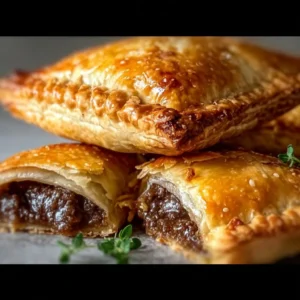 Crispy Irish beef and Guinness hand pies ready to serve