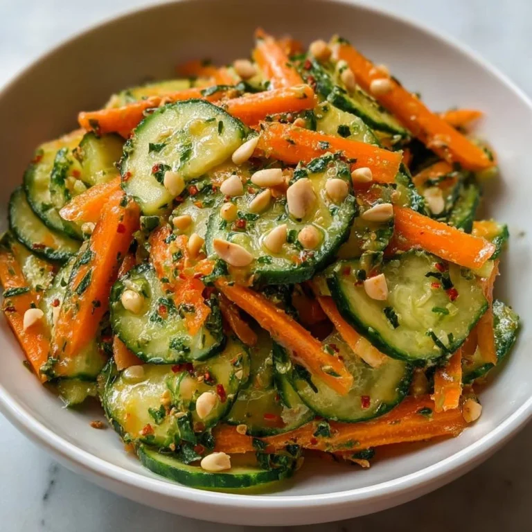 Fresh cucumber carrot salad with colorful veggies and light dressing