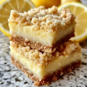 Freshly baked homemade lemon crumb bars on a wooden table