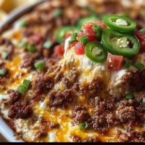 Delicious Meaty Texas Trash Dip served in a bowl for parties