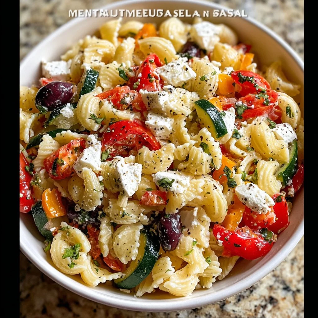 Mediterranean Cottage Cheese Pasta Salad