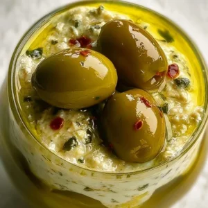 Olive Lovers’ Dream Dip served with fresh veggies and bread for a tasty appetizer