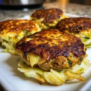 Delicious oven-baked cabbage burgers served on a plate