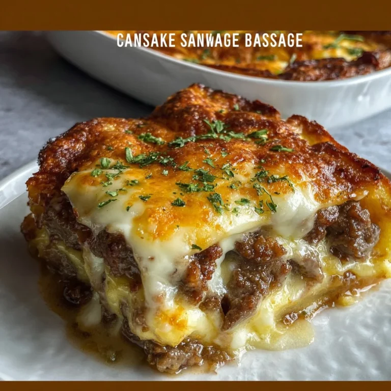 Golden pancake sausage casserole bake fresh out of the oven, ready to serve.