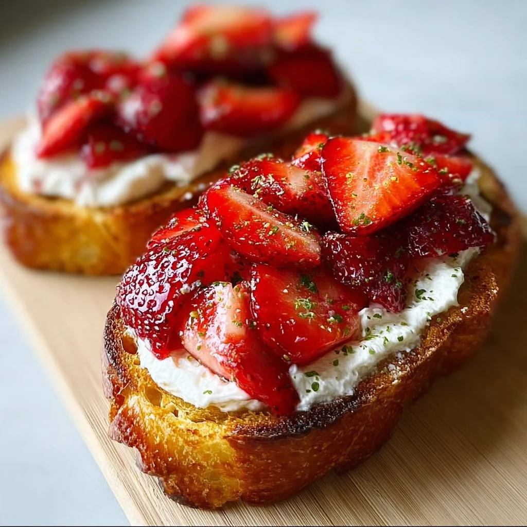 Roasted Strawberry Whipped Ricotta Toast