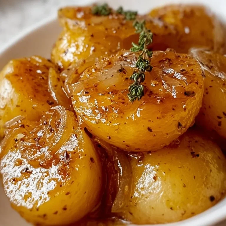 Savory Slow Cooker Lipton Onion Potatoes ready to serve