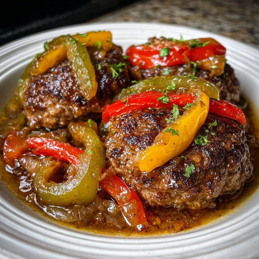 Slow Cooker Beef Patties with Bell Peppers