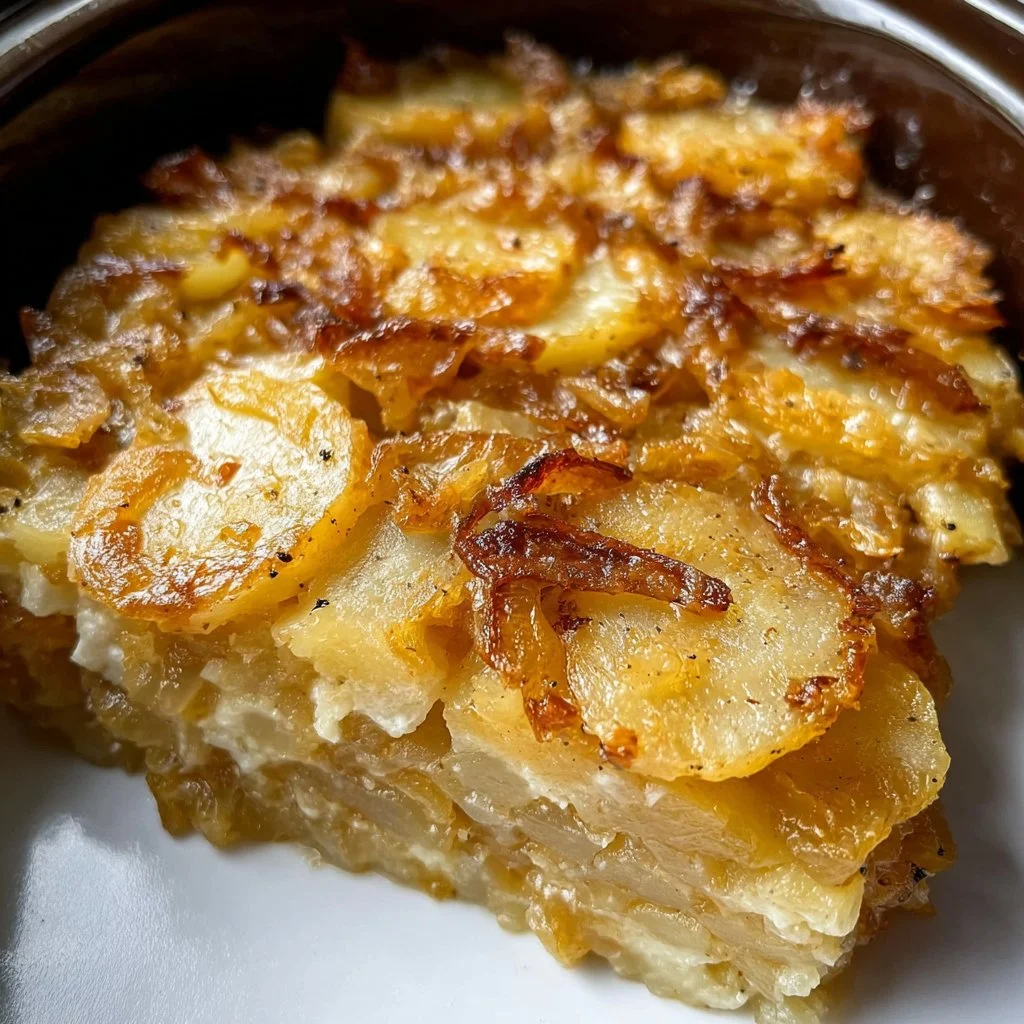 Slow Cooker Potato and Onion Bake