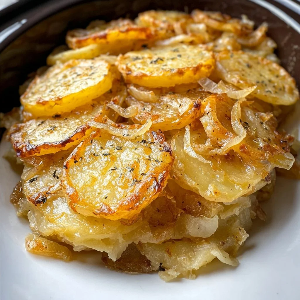 Slow Cooker Potato and Onion Bake