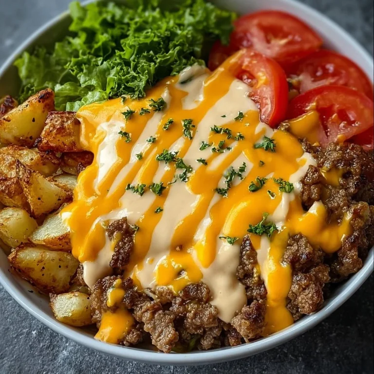 Delicious Smash Burger Bowl with fresh ingredients and toppings