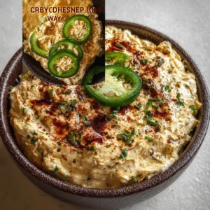 Delicious Spicy Roasted Jalapeño Cowboy Cream Cheese Dip served in a bowl