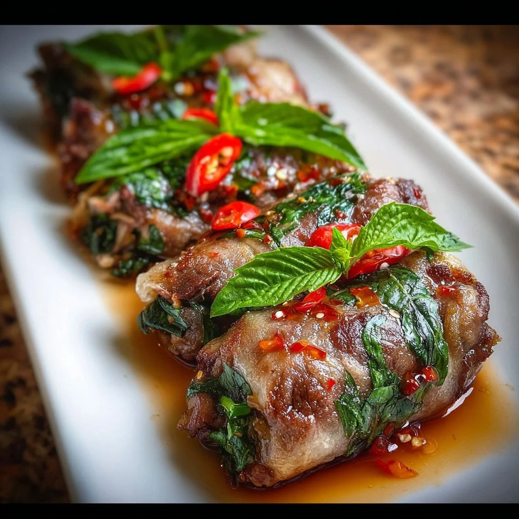 Thai Basil Beef Rolls