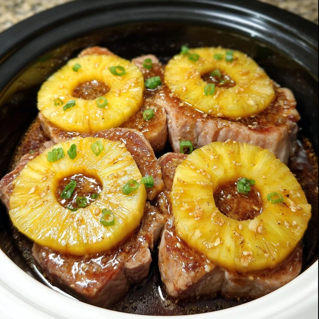Toss pork chops in the crock with pineapple slices and soy sauce, and get a dinner so delicious it balances sweet and salty.