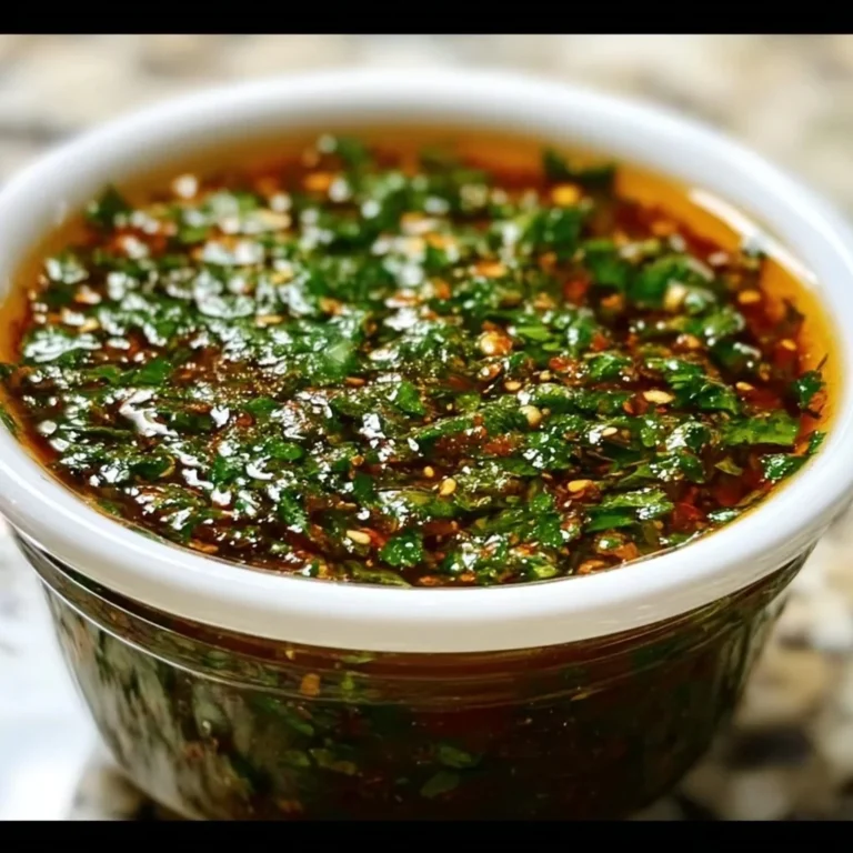 Zesty Smoky Red Chimichurri sauce on a spoon