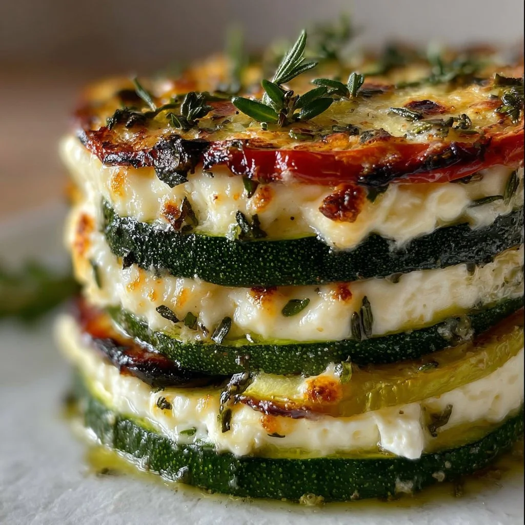 Zucchini and Goat Cheese Stack